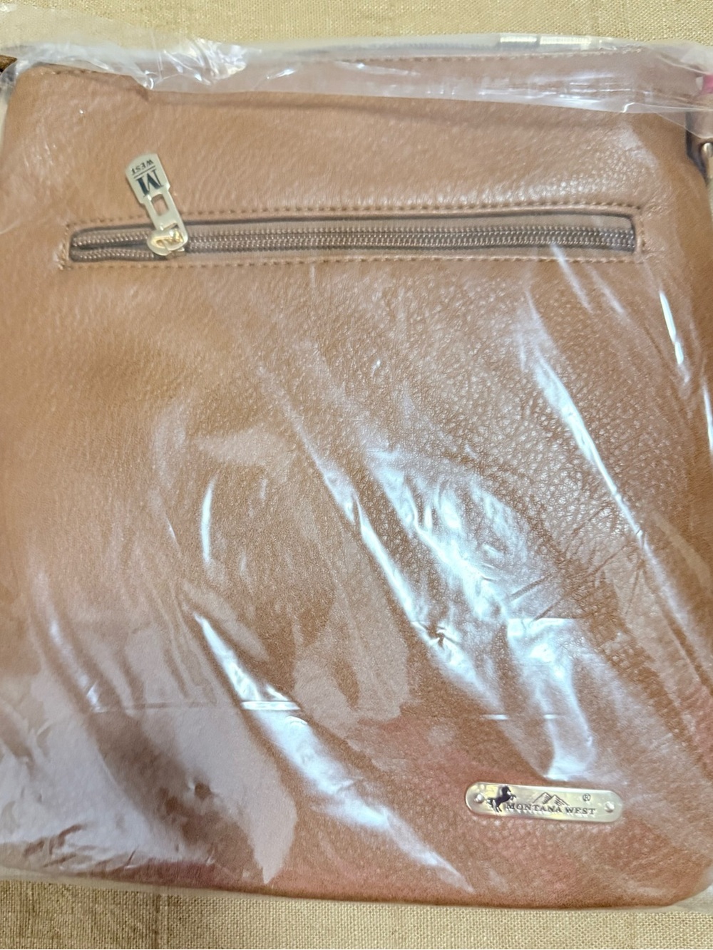 Montana West Brown Crossbody Bag with Front Zip Pocket